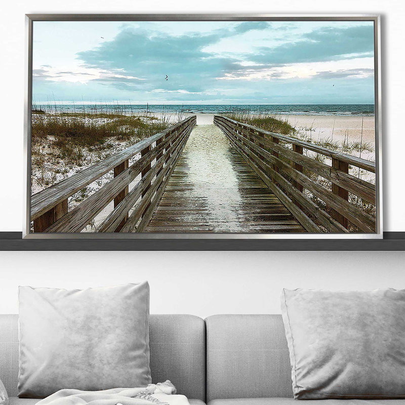 «Happy Place» par Nan - photographie, Cadre flottant argent, H 31,5 po x l 51,5 po x P 2 po