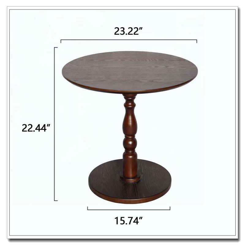 23'' Walnut Brown Accent Round Table