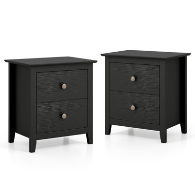 Table de chevet moderne avec rangement 2 tiroirs et pieds de support pour chambre blanche