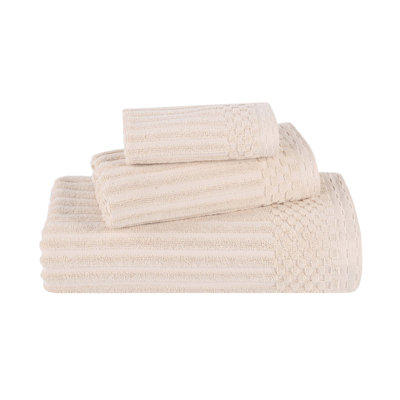 Ruvins Cotton Highly Absorbent 8-Piece Solid and Checkered Border Towel Set