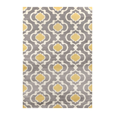 Caritta Geometric Grey/Yellow/Cream Area Rug