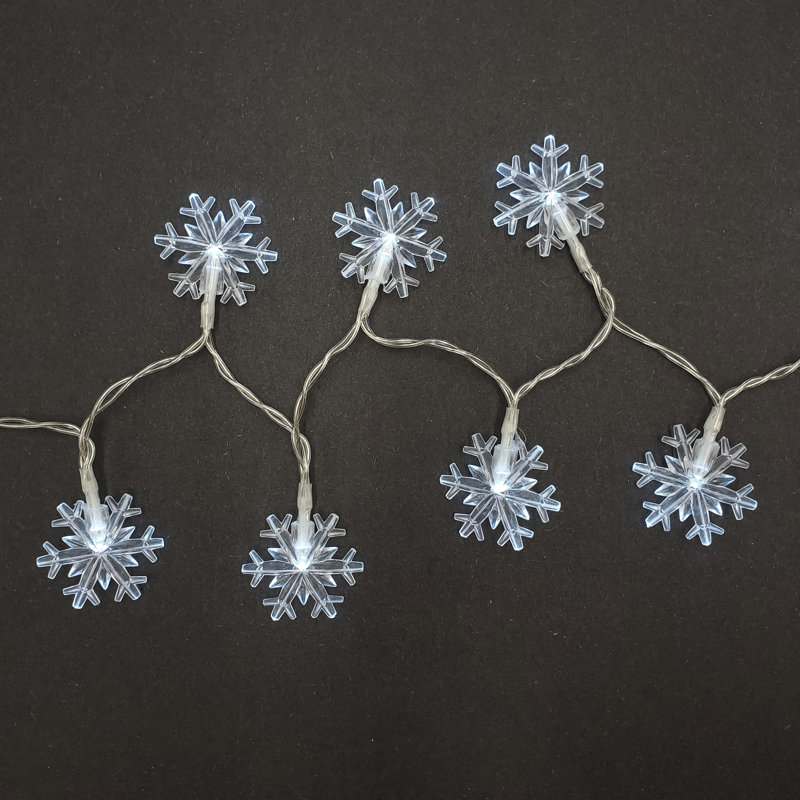 Battery Operated LED Mini Snowflake String Lights - 2 Piece