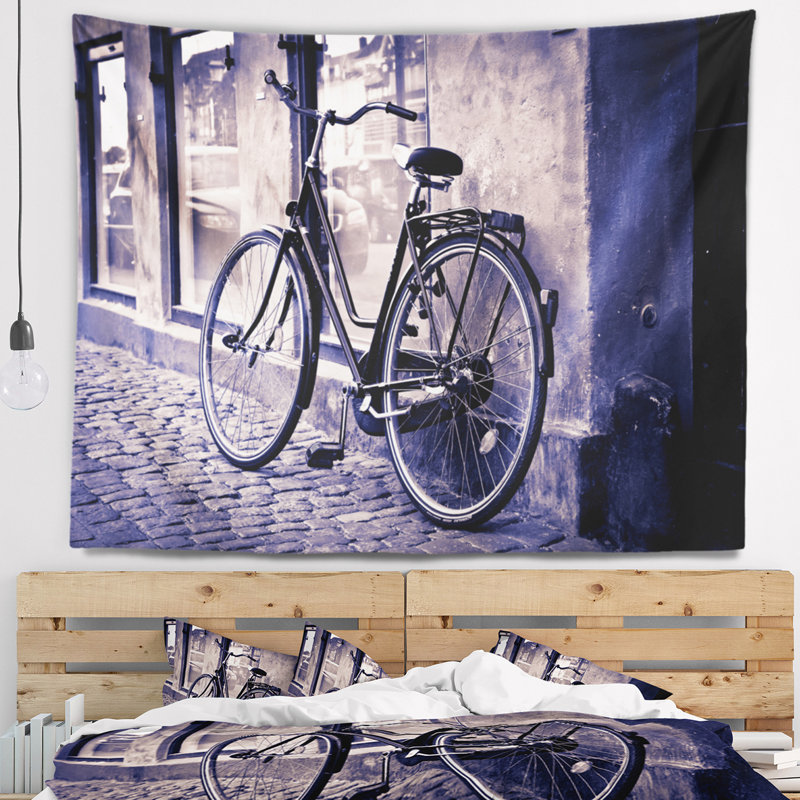 Tapisserie de vélo classique rétro city, H 78 po x l 92 po