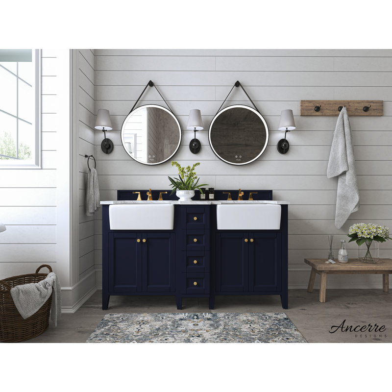 Adeline 60 in. Handmade Double Vanity, Heritage Blue
