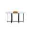 Modern Dual-Texture Table – MDF With Marble & Wood-Pattern Lacquer-Free Paper, Sturdy Black Metal Frame, 4-6 Seater Multi-Use Table For Kitchen/Dining Nook/Home Office