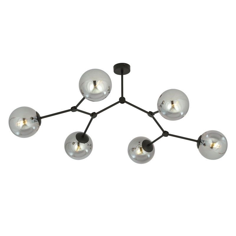 6-Light Sputnik Chandelier, Graphite