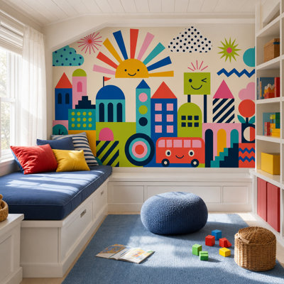 Papier peint géométrique pour enfants