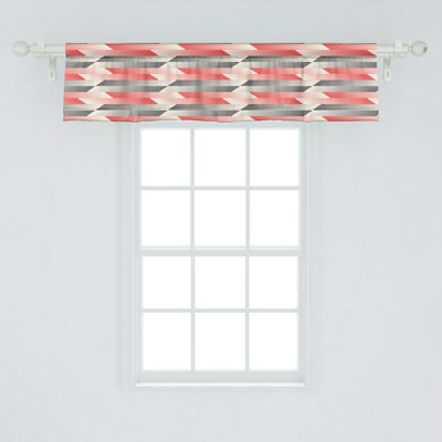 Ambesonne Modern Valance Pack of 2 Geometric Grid Lines