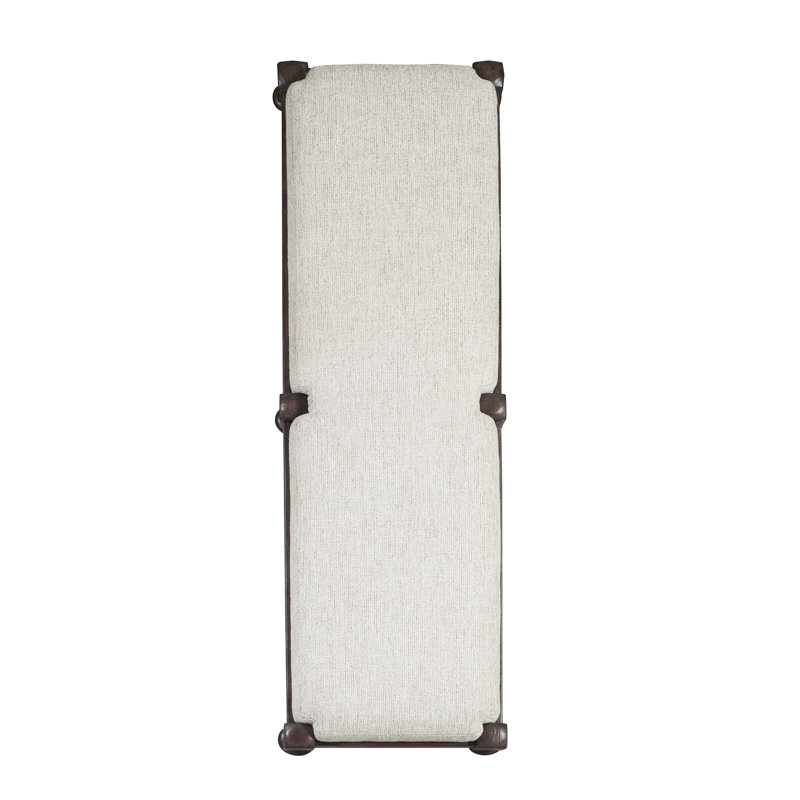 Chimney Smoke Upholstered Bed Bench with Rubberwood Legs