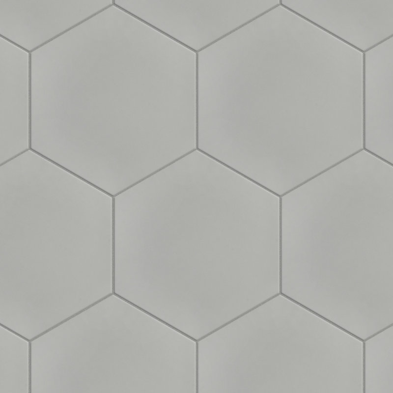 Textile Hex 9" x 10" Porcelain Wall & Floor Tile, Silver