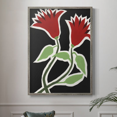 «Pop Flowers VI», reproduction encadrée - bois massif