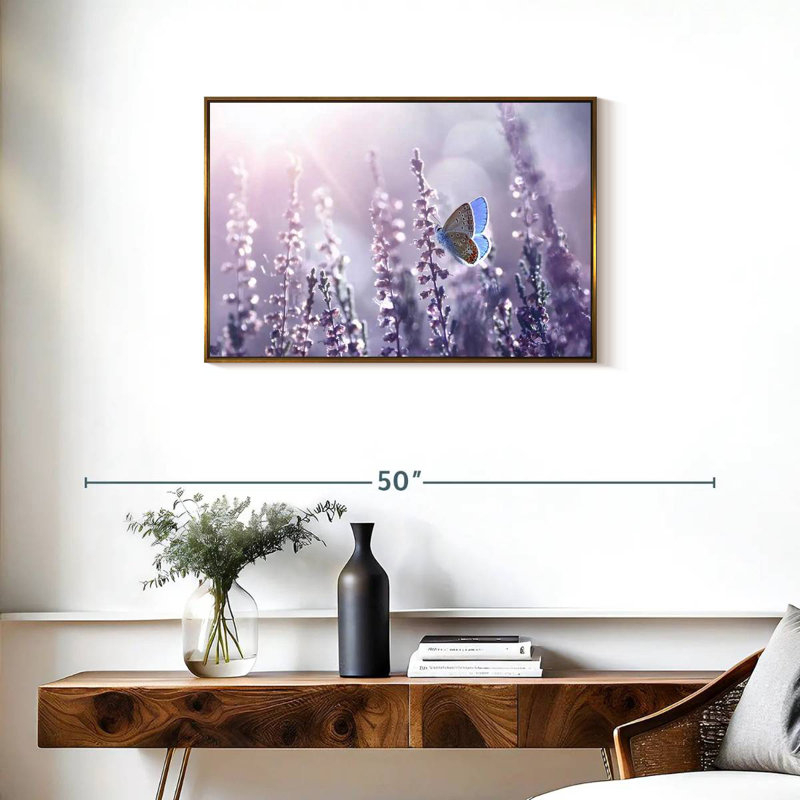 Lavender Flower, Floating Frame Gold, 31" X 21"
