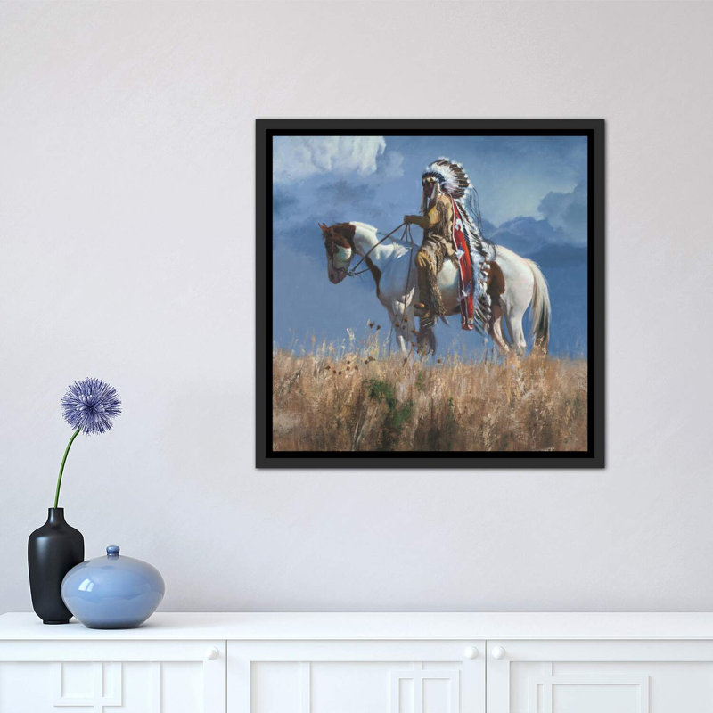 «High Atop the Plains» par David Edward Kucera - reproduction de photo, H 37 po x l 37 po x P 1,5 po, Cadre noir vieilli