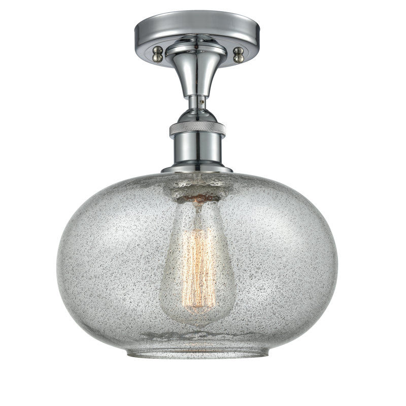 Bethlehem Semi Flush Mount, No Bulb Included, Charcoal, Polished Nickel