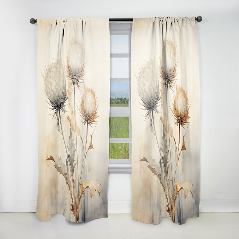 Prent - Rideau chardon - Rideau floral obscurcissant - 1 panneau, L 52 po x L 84 po