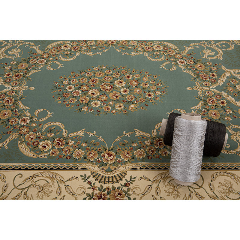 Tapis classique à motif de médaillon Gorrono Collection, Rectangle 7 pi 10 po x 10 pi