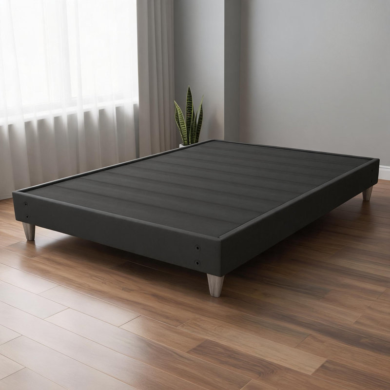 Base de lit plateforme tapissier pleine grandeur à montage rapide sans outils Slate Grey