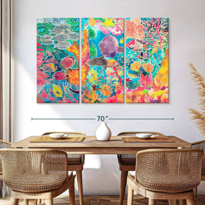 Brampt Tropical Coral, 42" H x 65" W