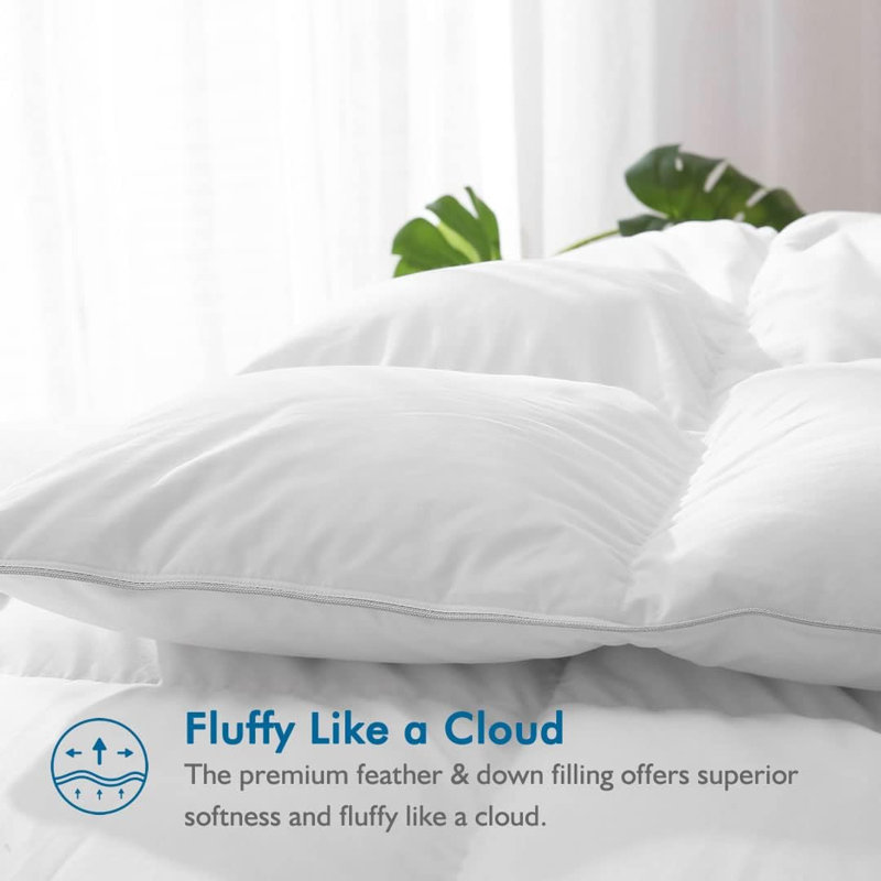 750 FP All Season Goose Feathers Down Comforter,Hotel Collection Duvet Insert, California King