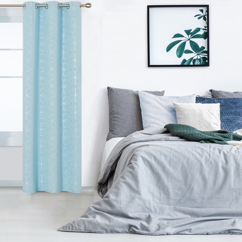 Rideau occultant en polyester Ceolia, Bleu clair