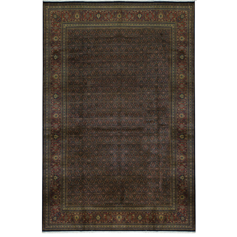 Tapis brun de haute qualité noué à la main