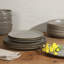 Gibson Elite Beckett Stoneware Matte Reactive Glaze 16 Piece Plates and Bowls Dinnerware Set - Grey-98537329