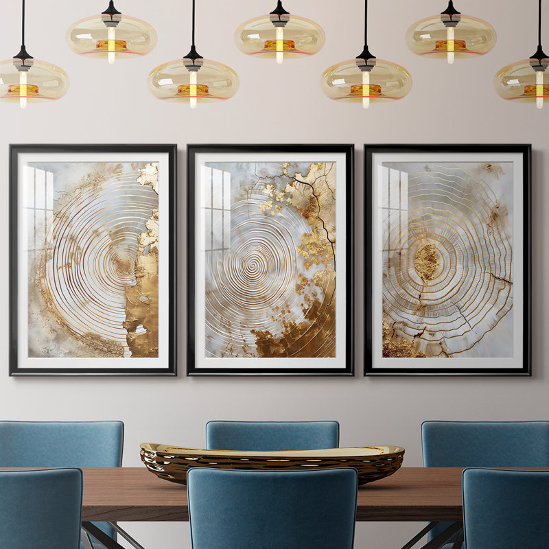 ABSTRACT Series CLxxxi - Impression encadrée sur mesure de qualité supérieure - 3 pièces