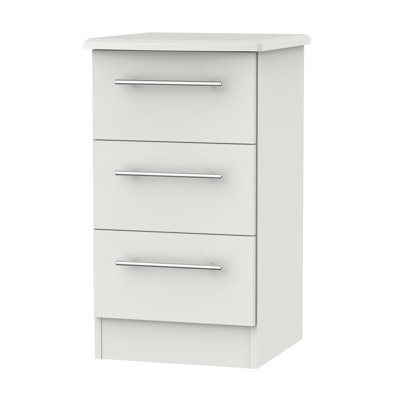 Fully Assembled Levine 3 Drawer Bedside Table