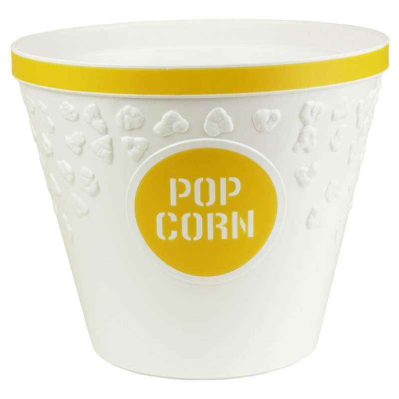 Hutzler Large Yellow Popcorn Buckets Set of 2, Yellow