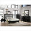 Table de chevet noire à 2 tiroirs en bois d'ingénierie pour la chambre à coucher