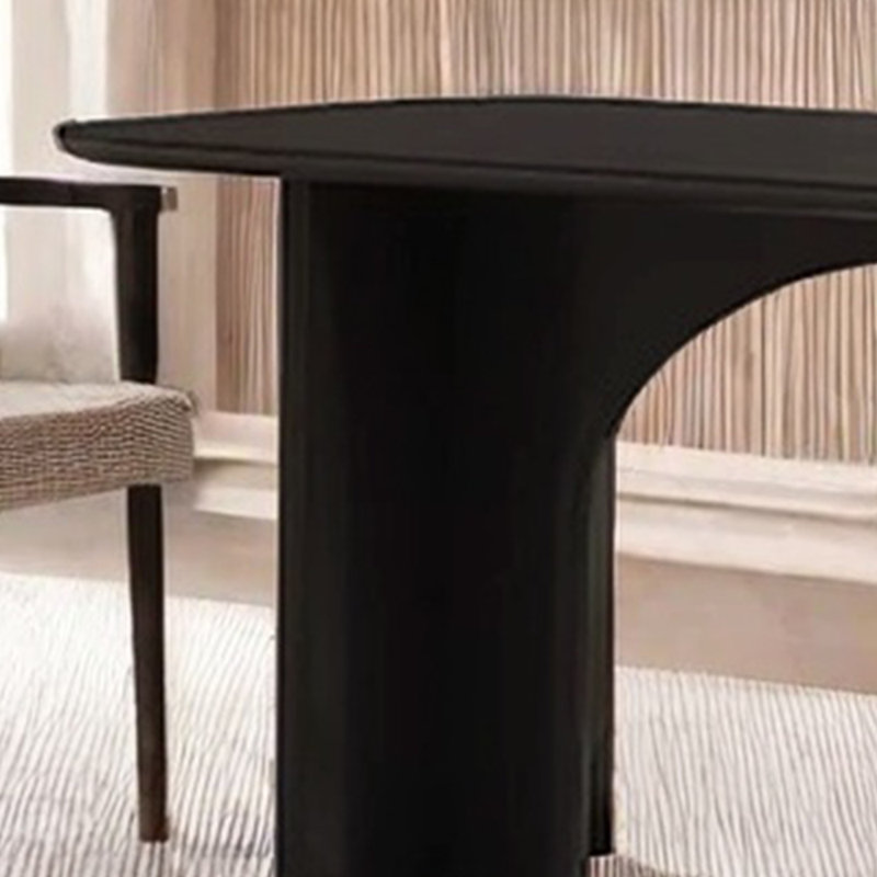 Combinaison table et chaises de style crème, H 29,9 po x L 70,8 po x l 31,4 po, Noir