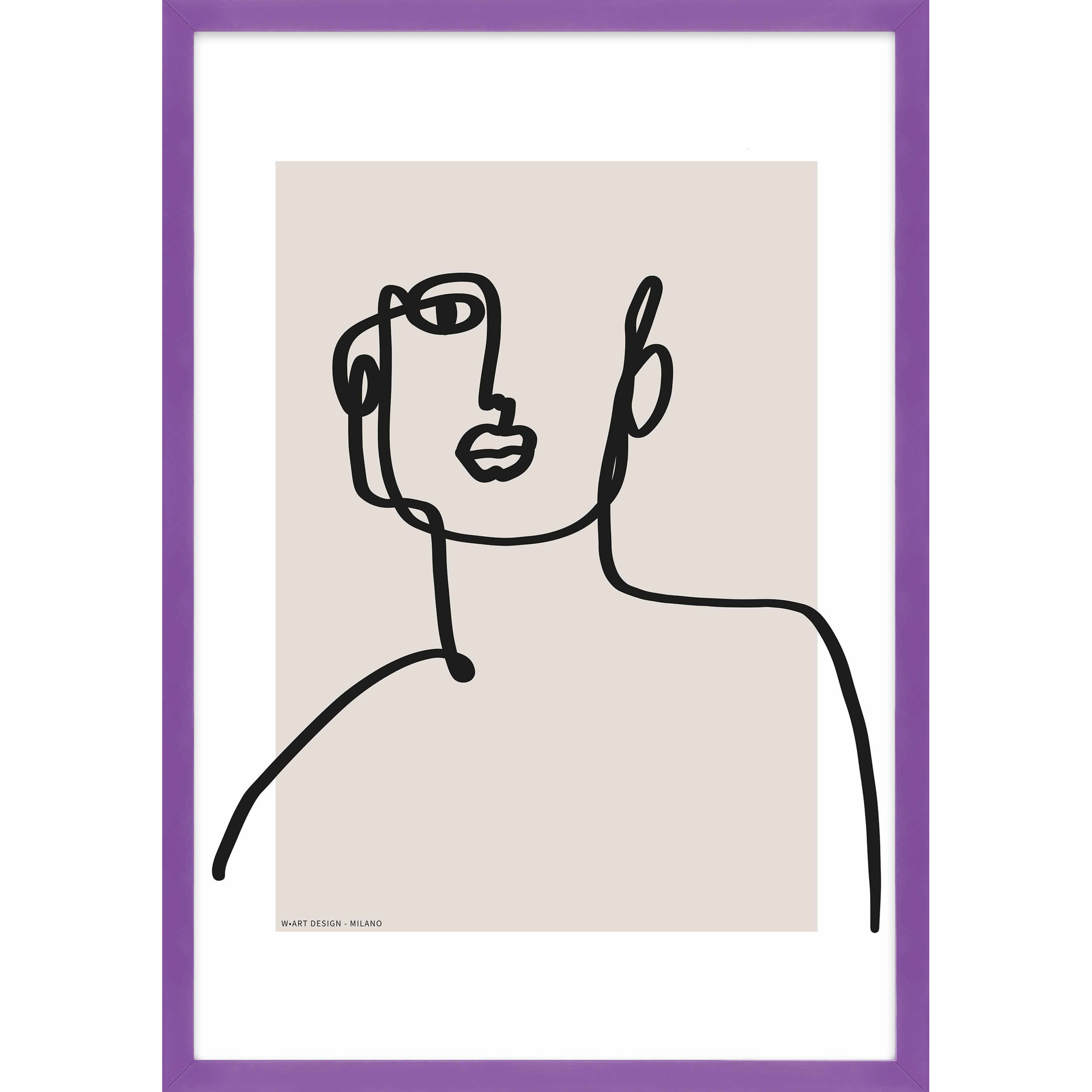Figure And Form 2 by Romina Gadler, Purple Framed Paper, 38" H x 26.5" W x 1.25" D