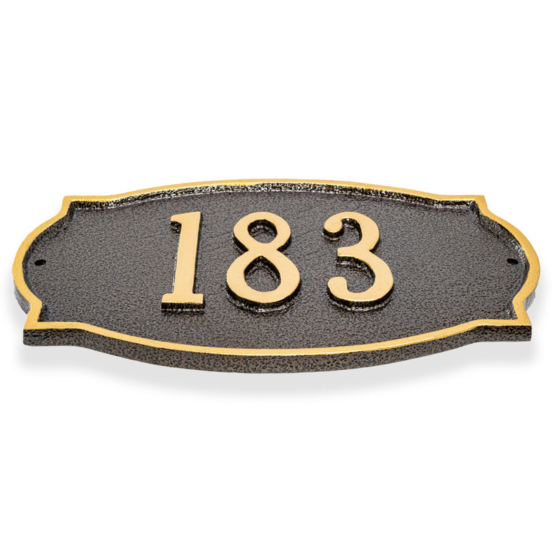 Cambridge Address Plaque, Aged Bronze/Gold, Yes