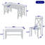 Ensemble de salle à manger 6 pièces pour 6 personnes, table pliante peu encombrante avec chaises et banc rembourrés-1438380352