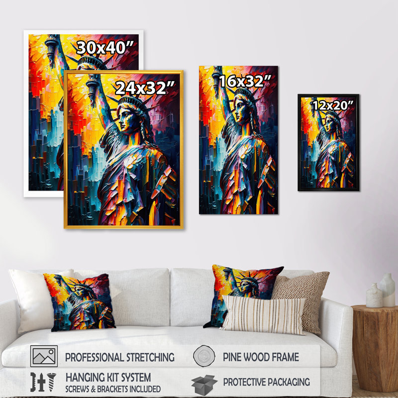 New York Views at Sunset III - reproduction sur toile, L 12 po x H 20 po, Toile tendue