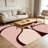 1PC Abstract Burgundy & Blush Wavy Line area rugs for Living Room, Soft, All seasons, Easy-maintain, Washable Indoor mat, Farmhouse suitable for dining room, bedroom, home office, entryway, backyard, kitchen, Home Decor, Outdoor Decor.-796924431