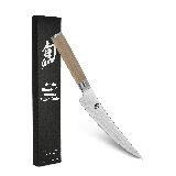 Shun Classic Blonde 6" Boning & Fillet Knife, Handcrafted Japanese Curved Knife, VG-MAX Core with Damascus Stainless Steel Cladding, Pakkawood Handle, Meat & Fish Tool for Professional and Home Chefs