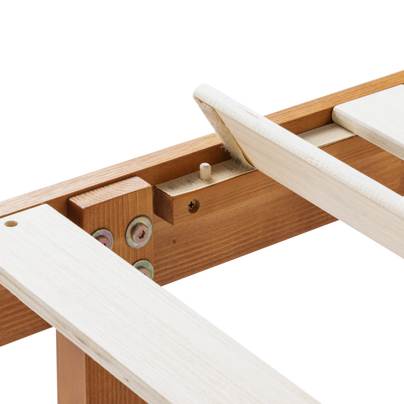 Lit plateforme en bois massif Harlow, Naturel, Très grand californien