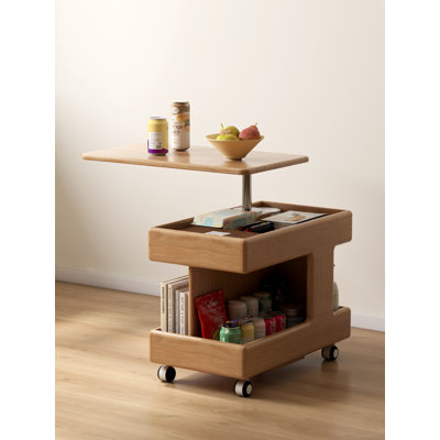 Solid Oak End Table With Lift Top