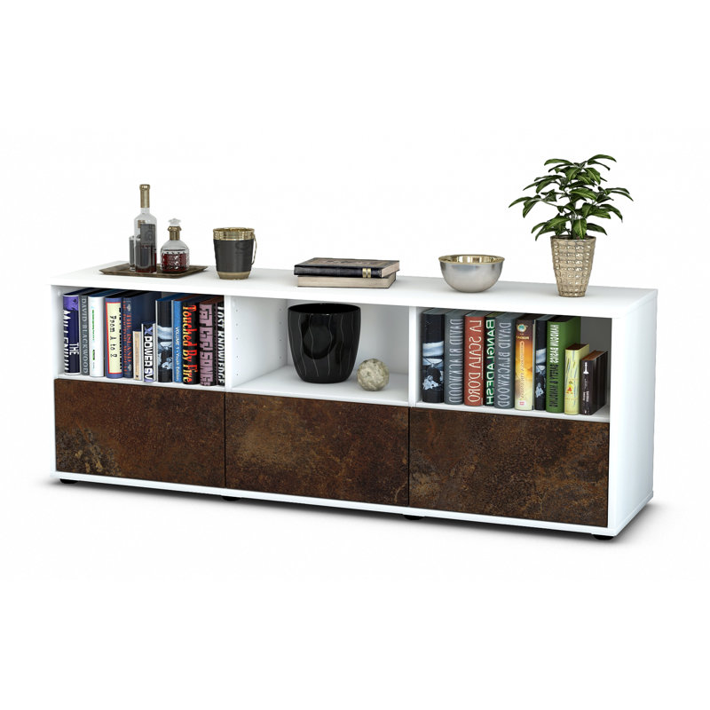 Wunsch TV Stand, Rust / Matte White