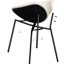 Chaises de salle à manger rembourrées Boucle de style Mid-Century blanc moderne de 4 personnes pour le bureau et les espaces, avec fabrication en tissu doux au toucher, structure de support