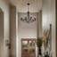 10 - Light Steel Candle Style Dimmable Wagon Wheel Chandelier