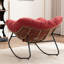 Chaise d'appoint berçante rembourrée Chenille-1979175379