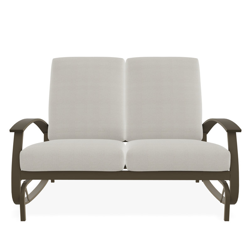 Belle Isle Cushion Deep Seating 2-Seat Glider, Beachwood, Grasscloth Buff