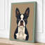 Boston Terrier Geometric - Wrapped Canvas-1072746257-1072746261