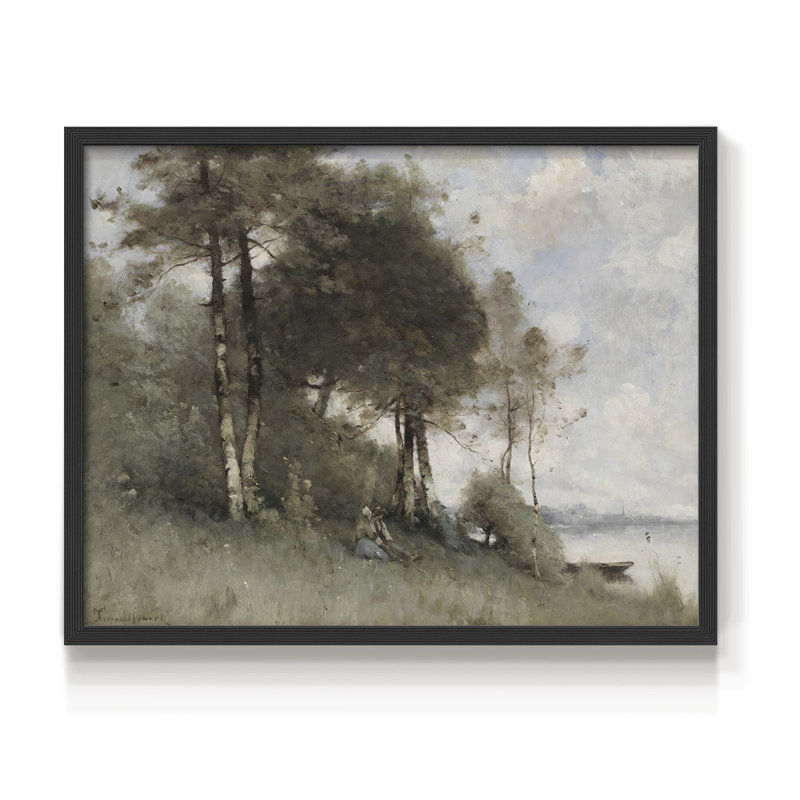 Paysages rétro-CDxxii-impression encadrée - réversible, H 22 po x l 28 po, Noir