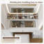 Dressing Table with LED Mirror, 12 Drawers, 2 Cabinets, Adjustable Shelf, Glass Top, Power Outlet-71391197