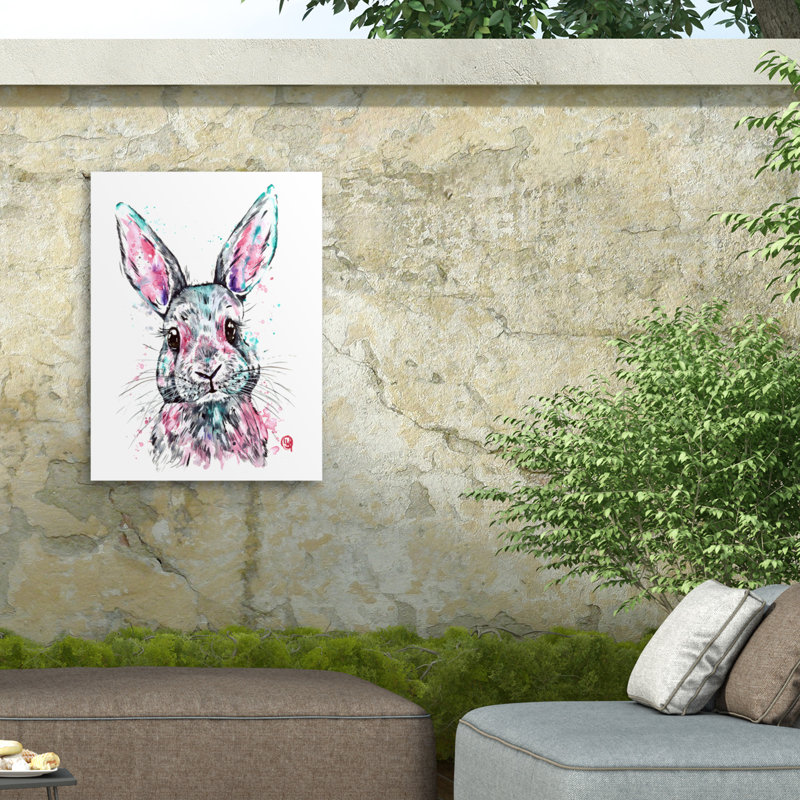 Toile d'extérieur Lisa Whitehouse Bunny Rascal, H 14 po x l 19 po