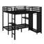 Structure de lit superposé avec garde-robe intégrée et bureau pliable