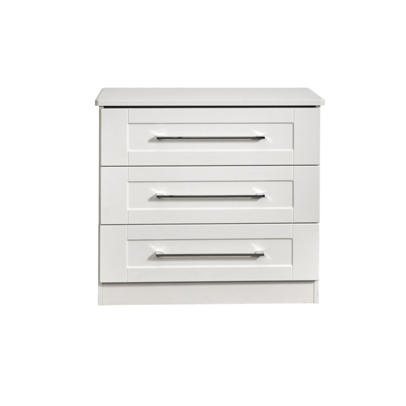 Fully Assembled Yass 3 Drawer 76.5Cm W Chest of Drawers, Grey